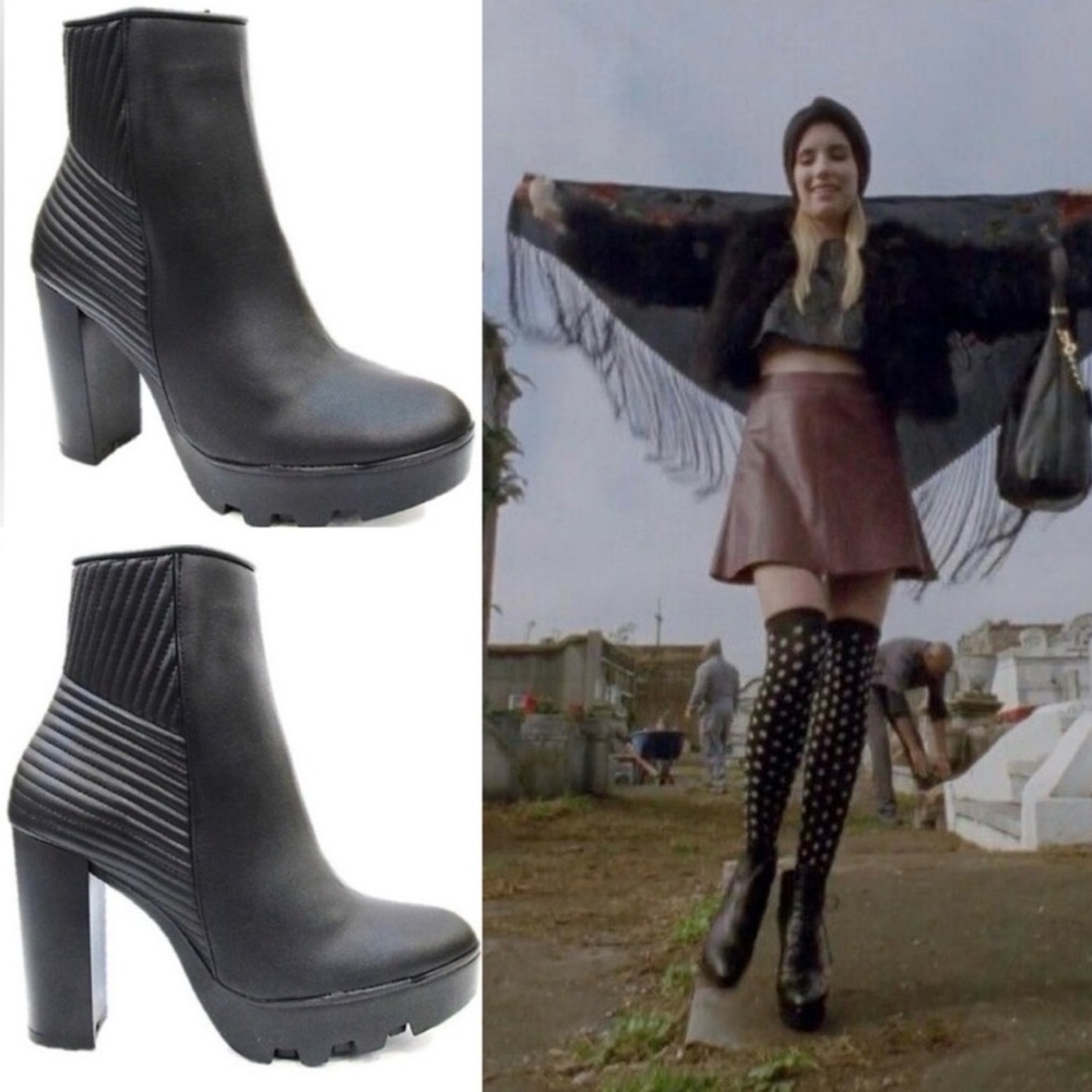 Black High Heel Ankle Boots